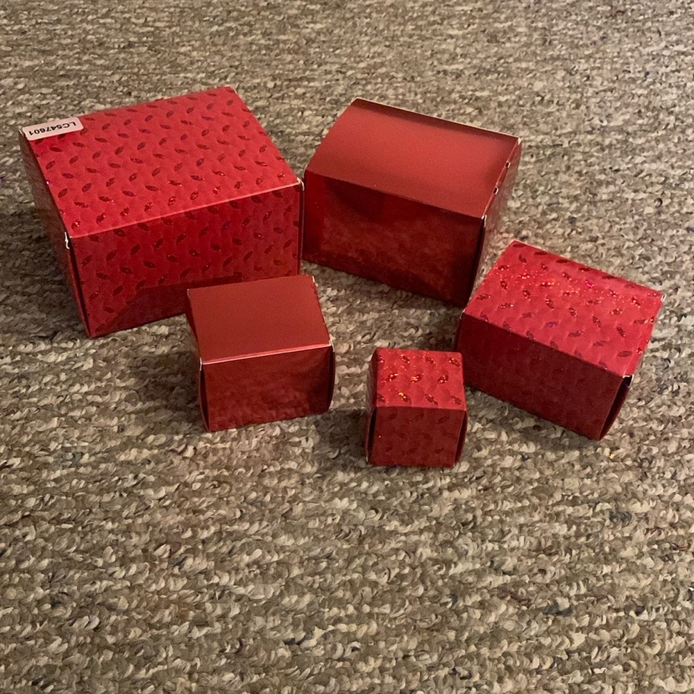 Stackable Red Gift Boxes - Picture 2 of 3
